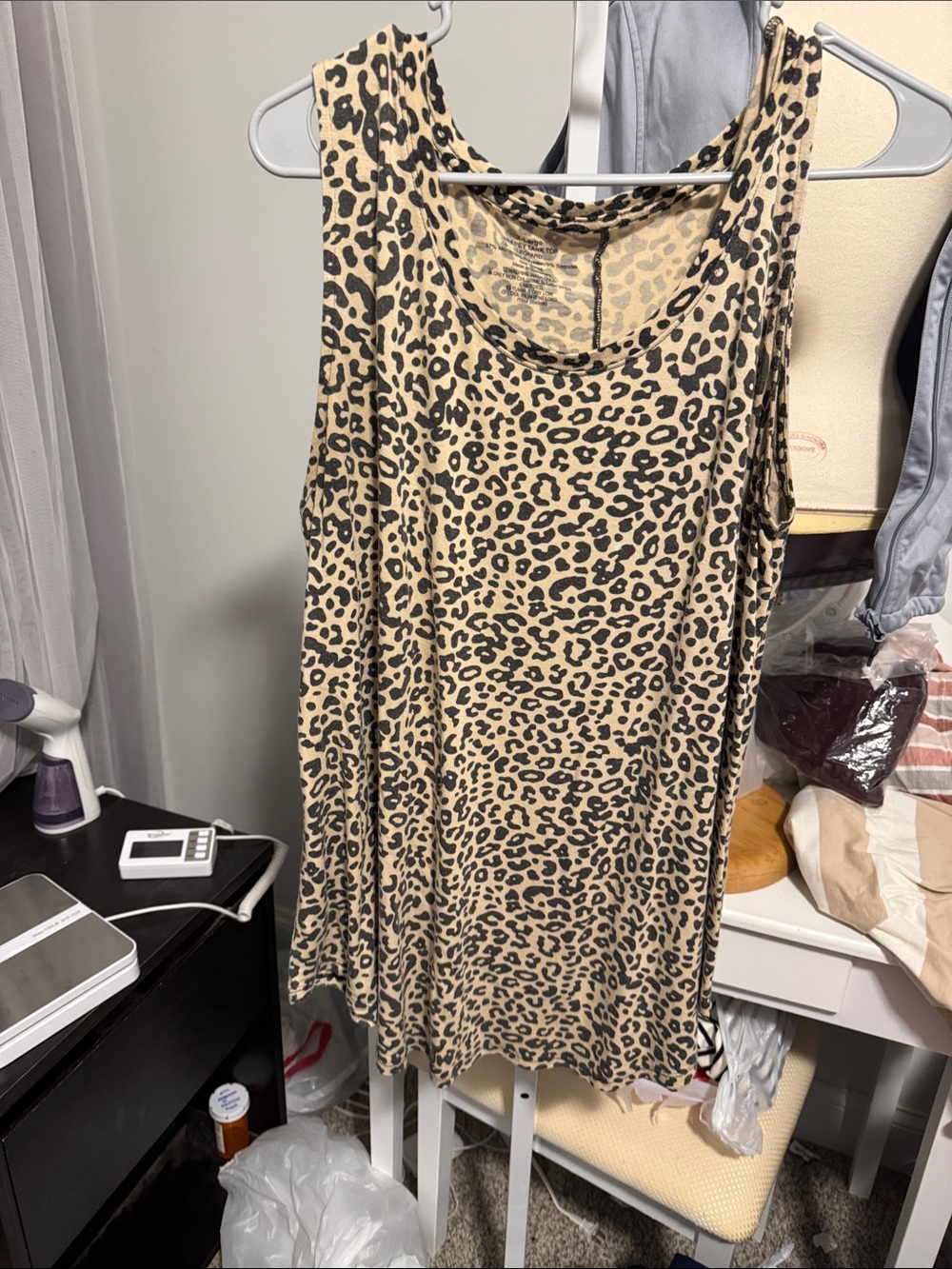 Hobby Lobby Beige and Black Leopard Print Tank Top